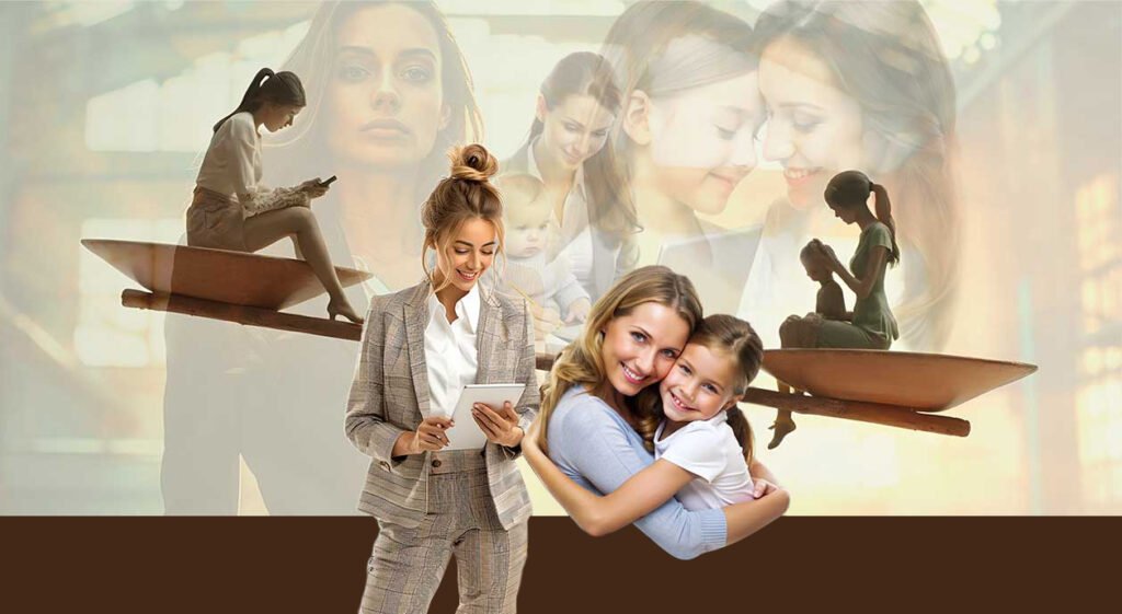Collage-de-imágenes-de-mujeres-sin-hijos-y-con-hijos-en-representación-de la-pregunta-Son-mas-responsables-las-mujeres-con-hijos